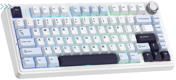 Клавиатуры AULA F75 Blue-White-Dark Blue Graywood switches